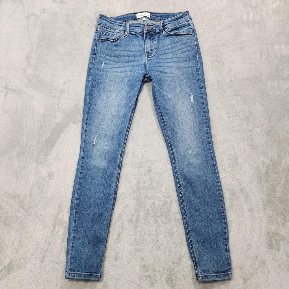 Studio Blue Jeans Womens 27 Blue Mid Rise Skinny Distressed Stretch Denim Casual